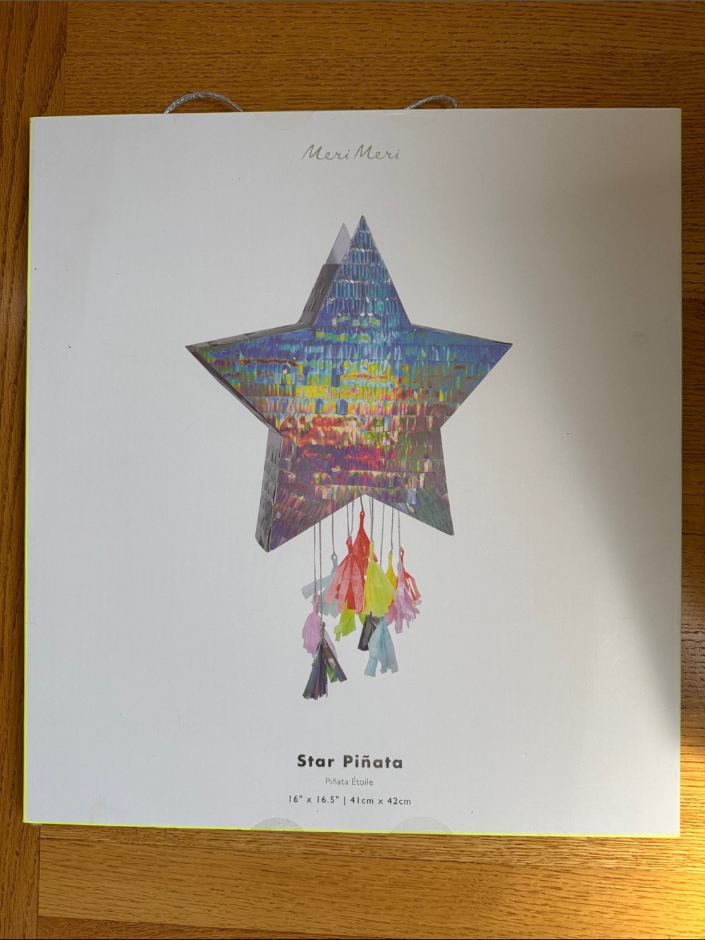 Meri Meri Iridescent Star Piñata with Rainbow Tassels